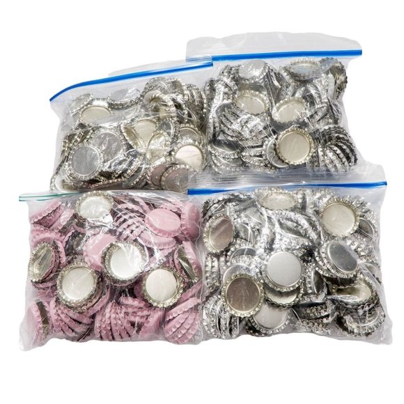 Unbranded Office Metal Bottle Caps For Crafts Lot Silver Pink 2lbs
